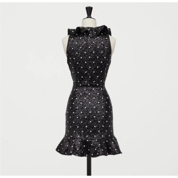 GIAMBATTISTA VALLI x H&M Black Sequin Dress SIZE 8 - Picture 3 of 7